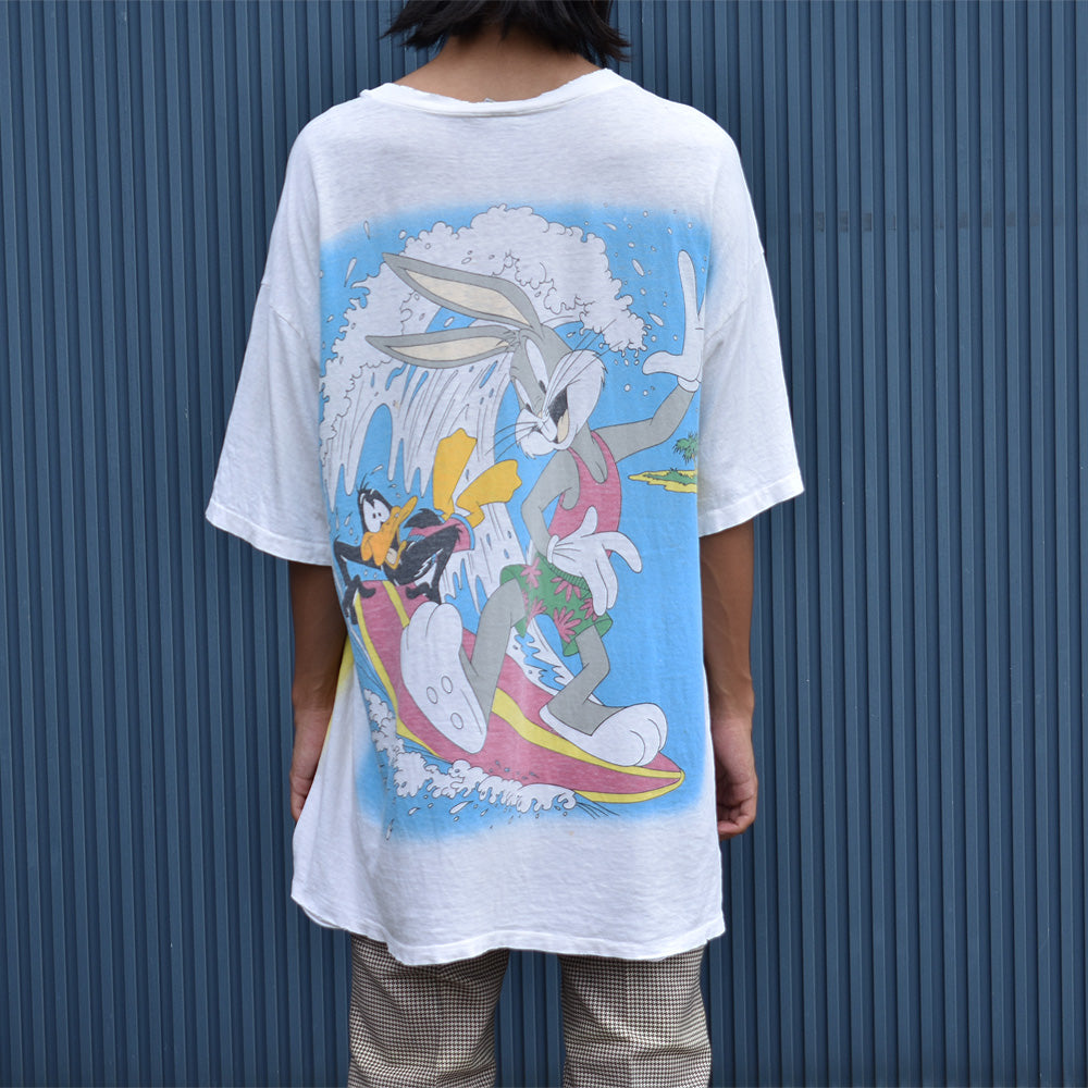 90's Looney Tunes/ルーニー・テューンズ 大判プリント! “surfing” Tee USA製 220913