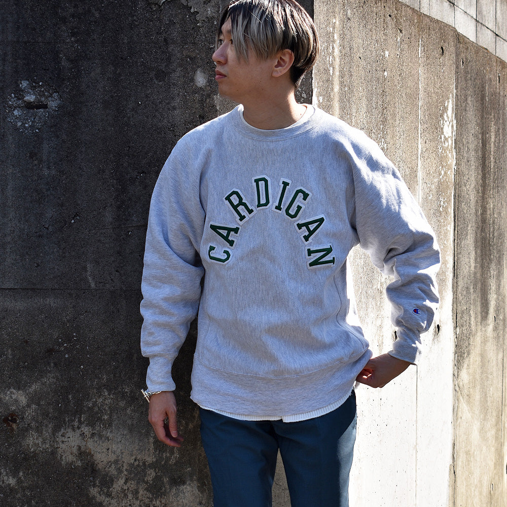 90’s Champion “Cardigan” ワッペン刺繍 RWスウェット USA製 221029