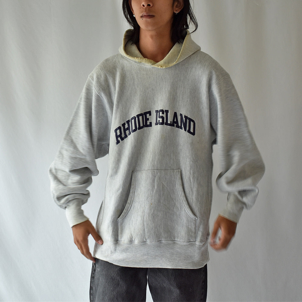 90's Champion/チャンピオン "RHODE ISLAND" カレッジプリント RWパーカー USA製 220828H