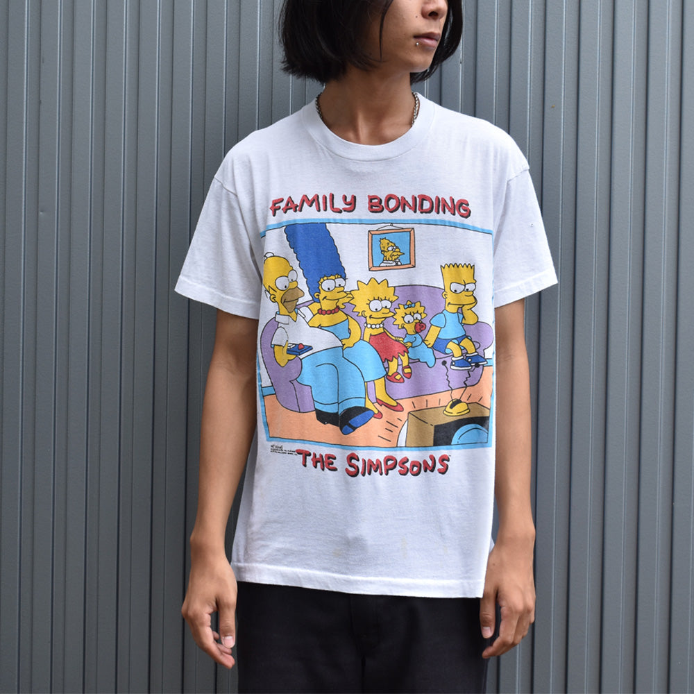 80's The Simpsons "FAMILY BONDING" 海外アニメ キャラ Tシャツ USA製 220705H