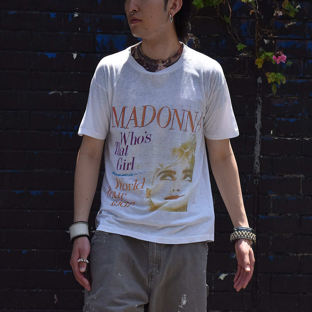 80's　Madonna/マドンナ　"Who's That Girl"　World Tour 1987 Tee　230629H　