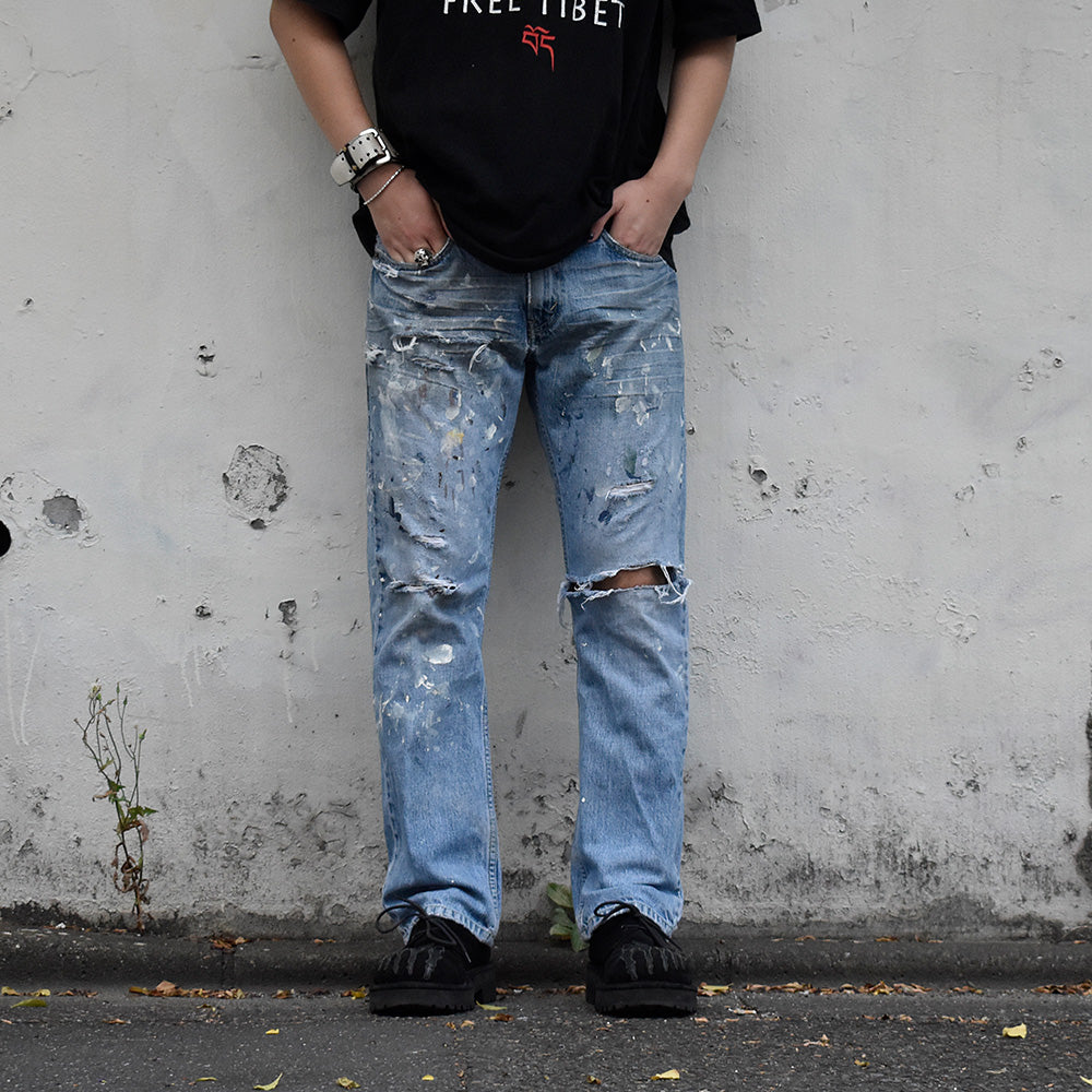 Levi's 514 ダメージ！ペンキ！ スリムストレート デニムパンツ 240815H