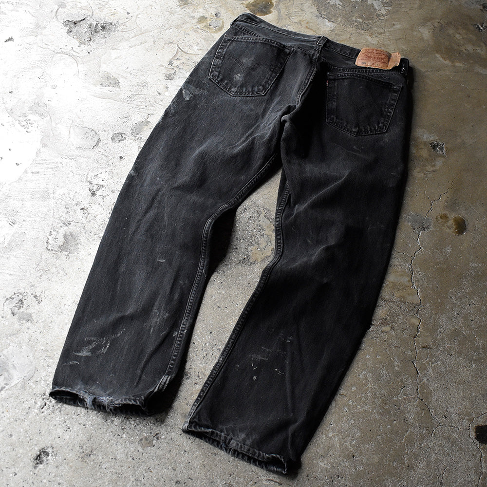 90's ペンキ！ Levi's 501 ブラック デニムパンツ USA製 241120H