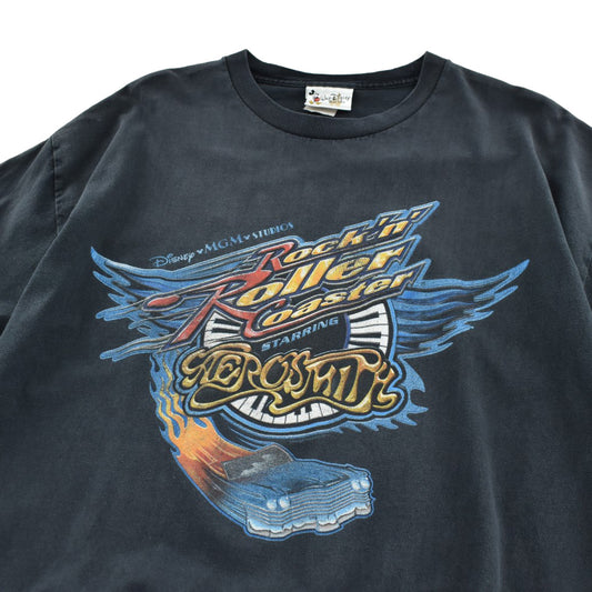 Y2K Disney/MGM STUDIOS "Rock 'n' Roller Coaster AEROSMITH" Tシャツ 260703H