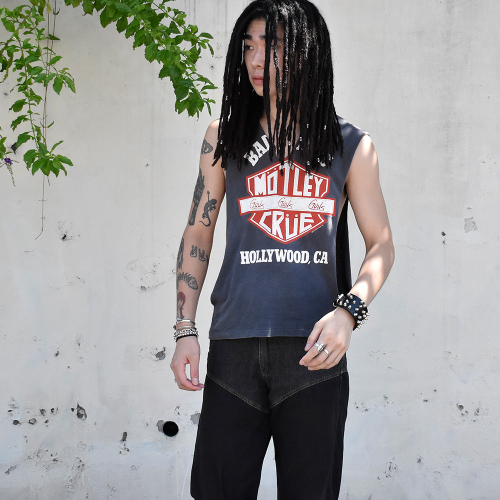80's Mötley Crüe “Girls,Girls,Girls” World Tour カットオフTシャツ 240902H