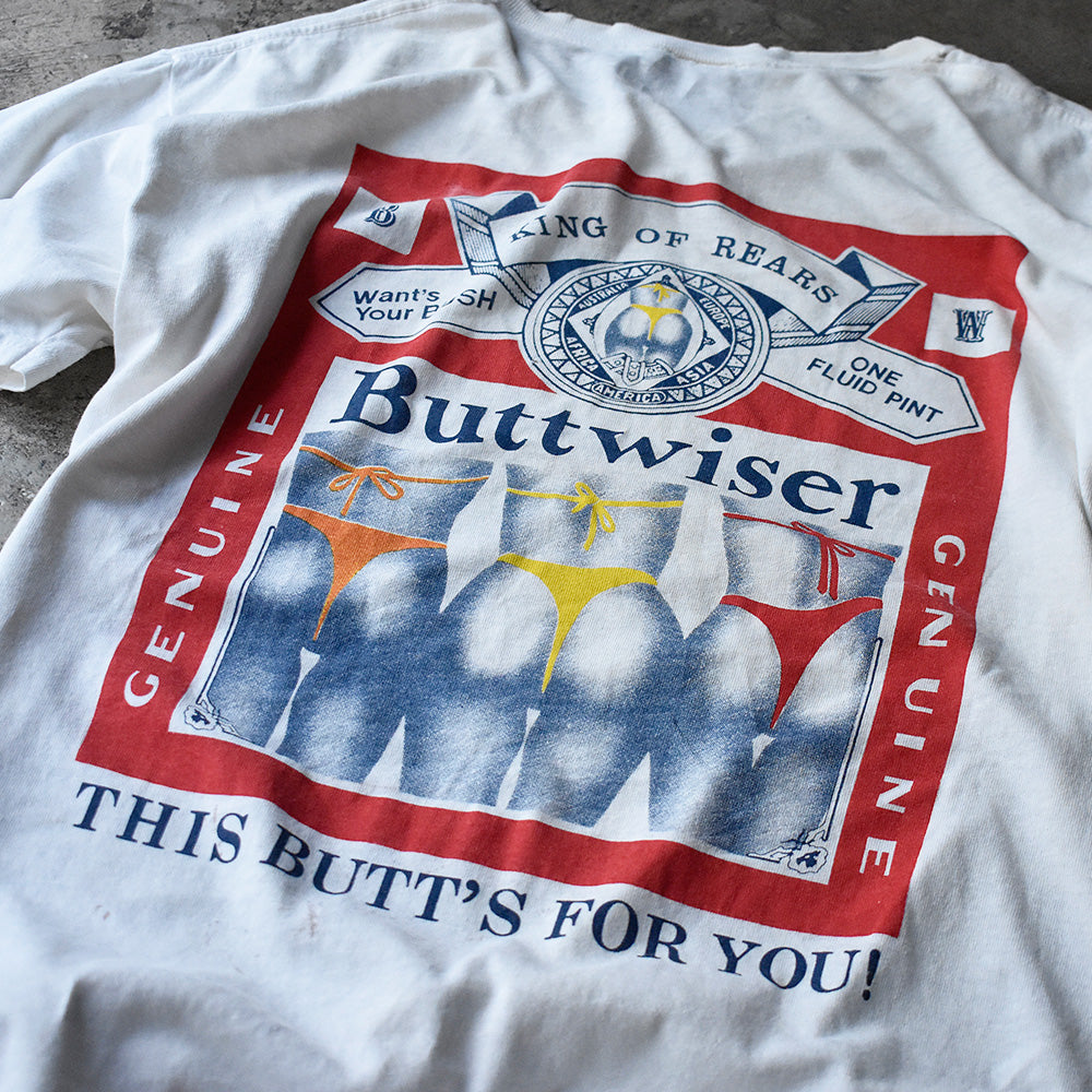 バドワイザー パロディ Buttwiser Tシャツ 2000年代初頭 古着