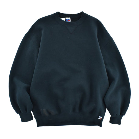 90's Russell Athletic 無地 前V ブランクスウェット 黒 USA製 260515H