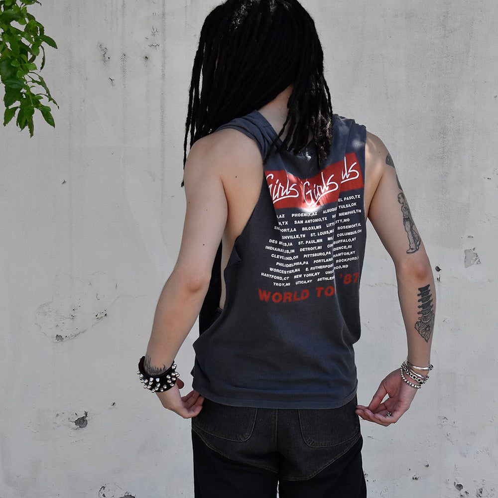 80's Mötley Crüe “Girls,Girls,Girls” World Tour カットオフTシャツ 240902H