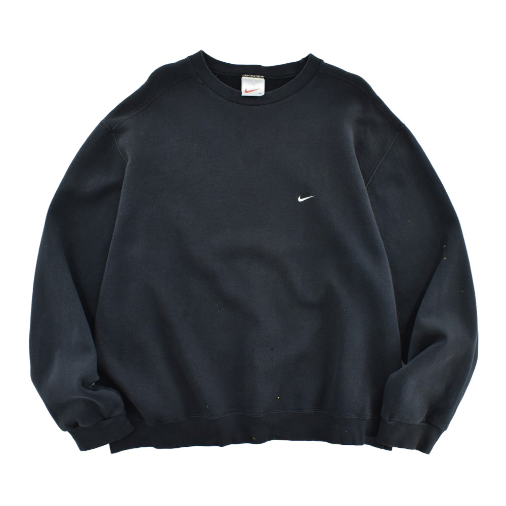 90's NIKE スモールスウッシュ 刺繍ロゴ スウェット 黒 260609H