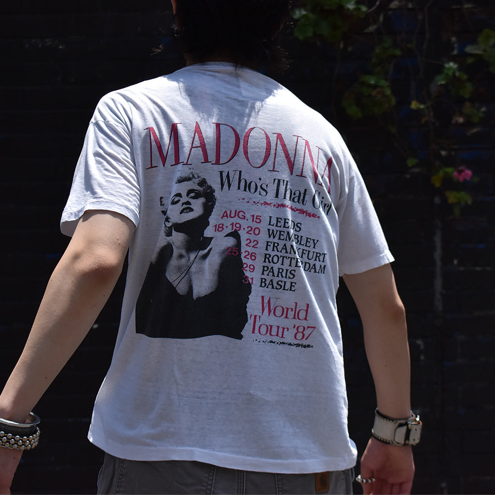 80's　Madonna/マドンナ　"Who's That Girl"　World Tour 1987 Tee　230629H　