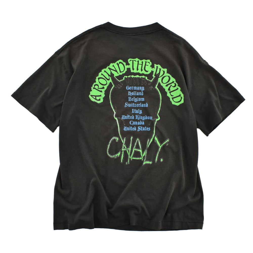 80's OVER KILL "AROUND THE WORLD WITH CHALY" スラッシュメタル ロックT 260804H