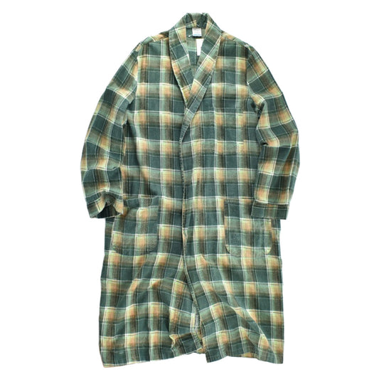70’s Sears シアーズ オンブレチェック ネルガウン フランネルローブ グリーン