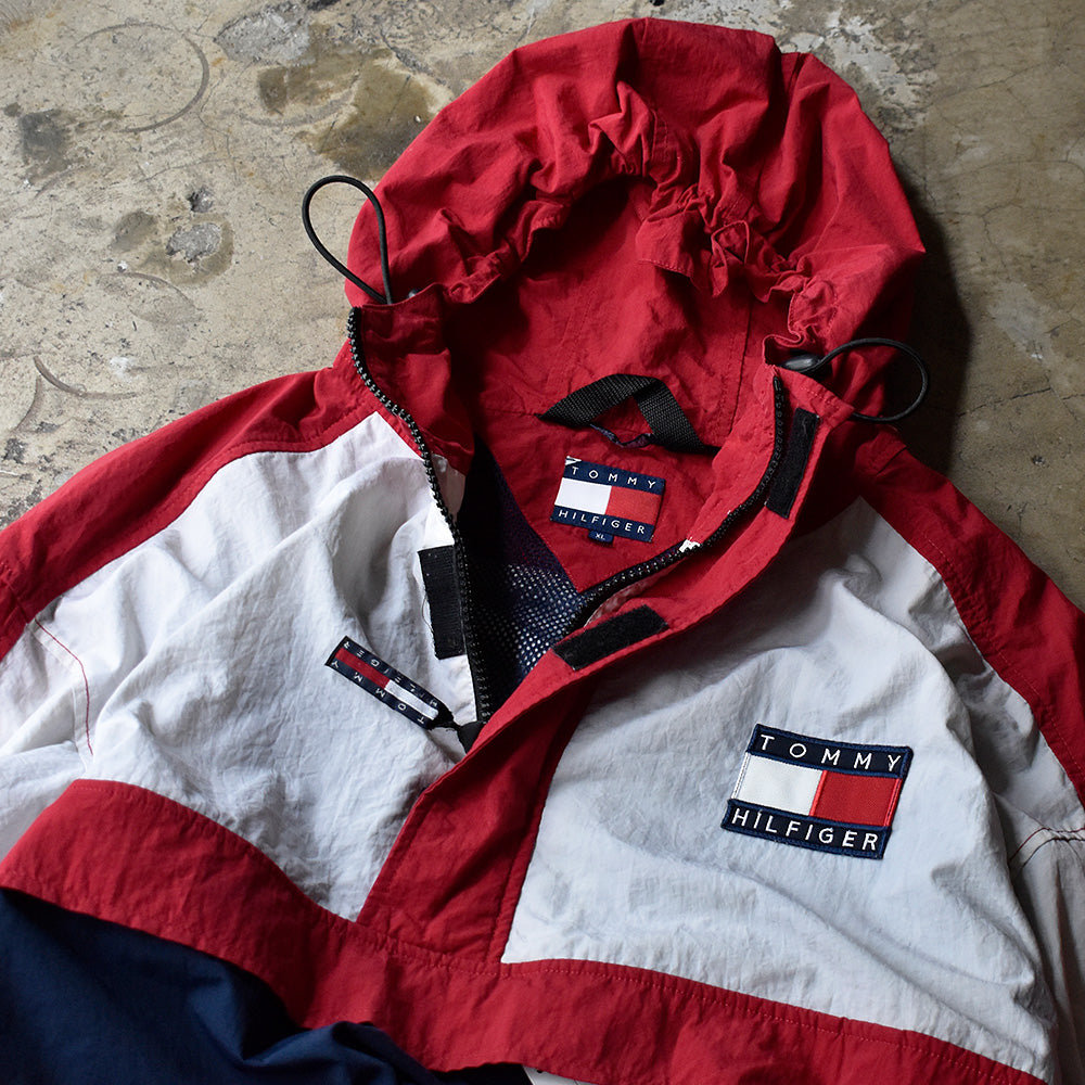 90's TOMMY HILFIGER ナイロン アノラックパーカー 240406H