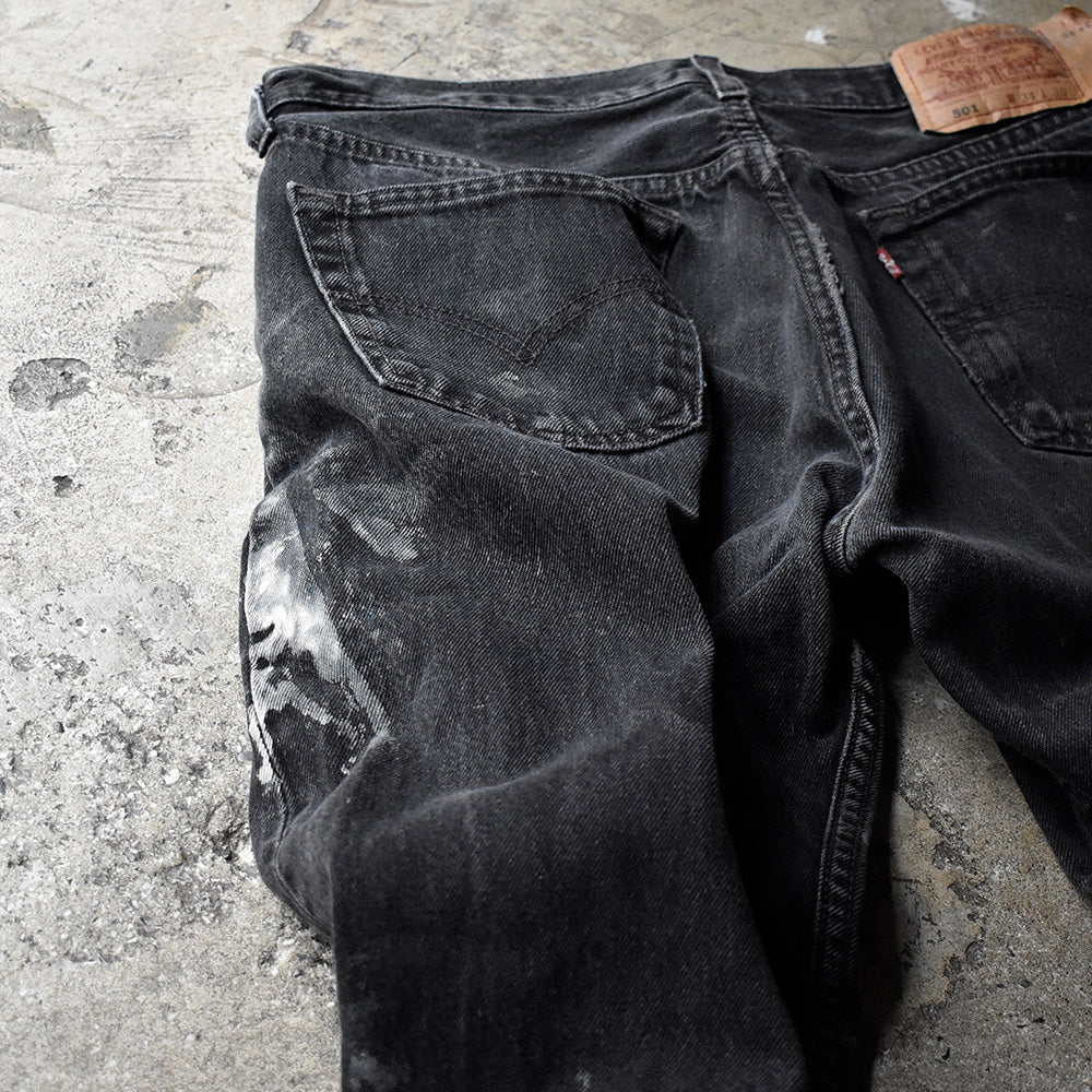 90's ペンキ！ Levi's 501 ブラック デニムパンツ USA製 241120H