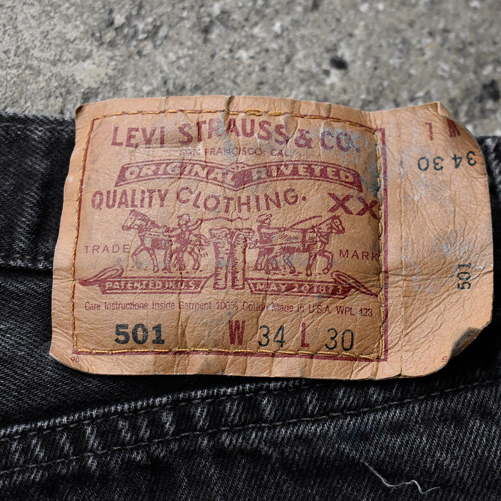 90's ペンキ！ Levi's 501 ブラック デニムパンツ USA製 241120H