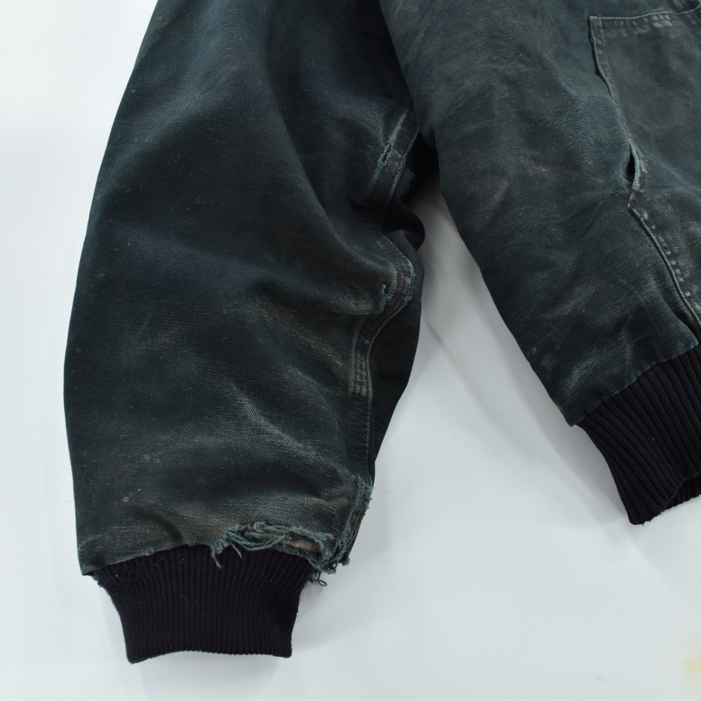 Y2K Carhartt ”ボロ＆フェード” アクティブジャケット スカルパッチ 黒 260929H