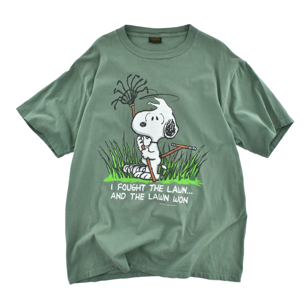 90's Snoopy "I Fought The Lawn" Peanuts キャラT USA製 260721H