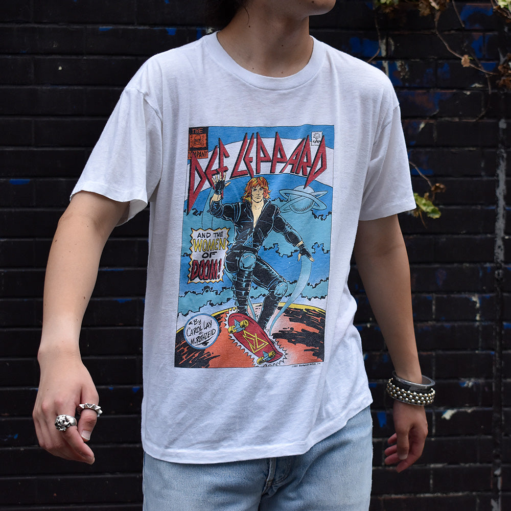 80's　Def Leppard/デフ・レパード　"Women Of Doom Hysteria"　アメコミTee　230815H