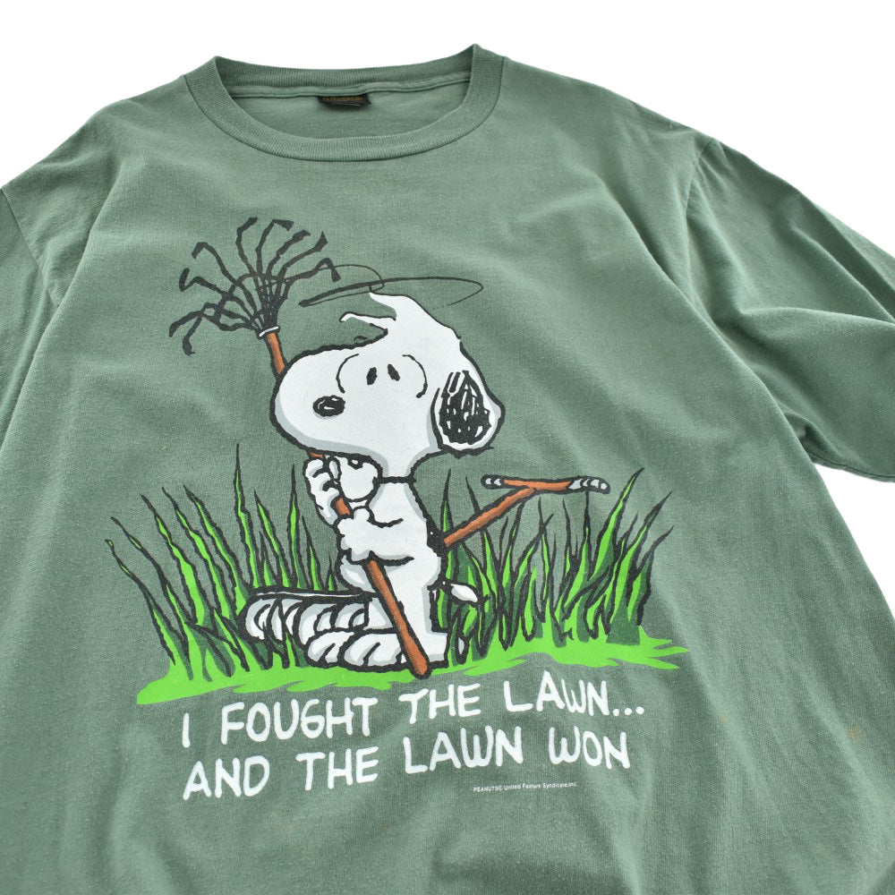 90's Snoopy "I Fought The Lawn" Peanuts キャラT USA製 260721H