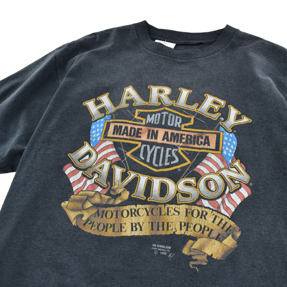 90's Harley-Davidson 3D Emblem 星条旗 バーアンドシールド ハーレーT 260901H