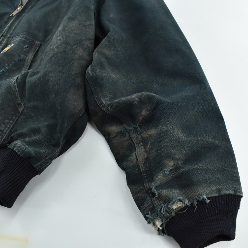 Y2K Carhartt ”ボロ＆フェード” アクティブジャケット スカルパッチ 黒 260929H