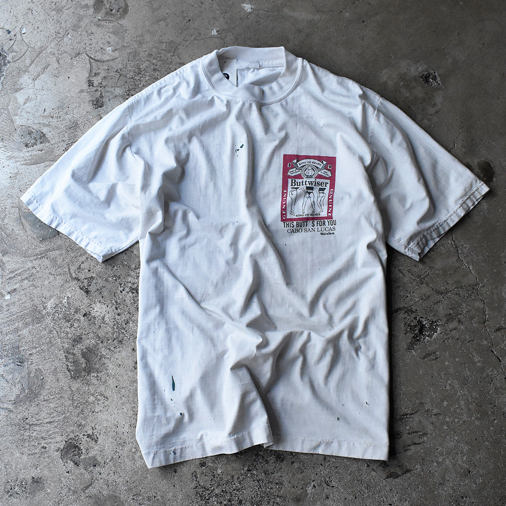 90's ペンキ！ バドワイザーパロディ！“Buttwiser“ Tシャツ 240813H