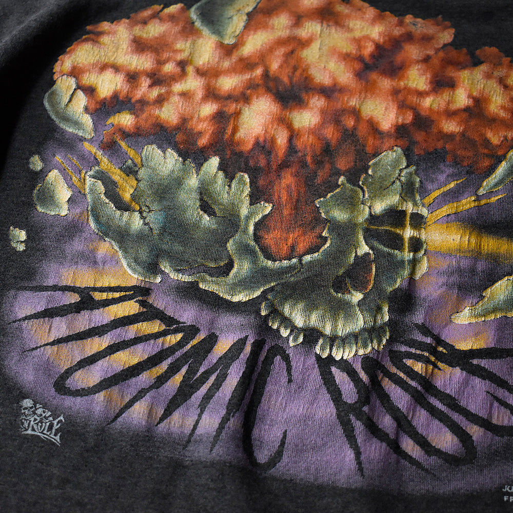 80's 3D EMBLEM “ATOMIC ROCK“ Skull Tシャツ USA製 250526H