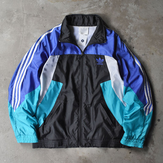 90’s adidas ナイロン トラックジャケット ブラック×ネオングリーン 251010H