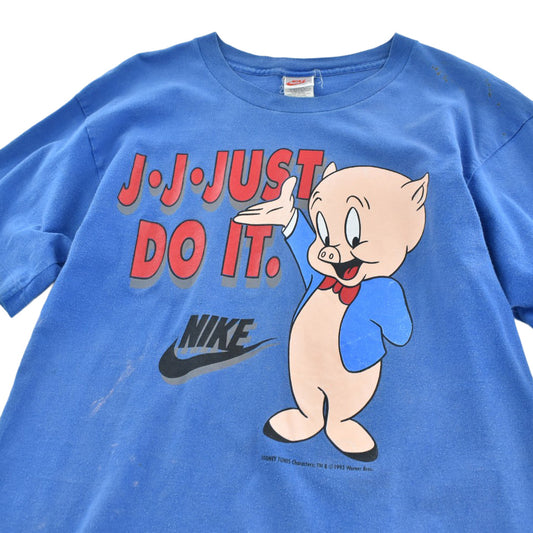 90's NIKE × LOONEY TUNES "J-J-JUST DO IT" Porky Pig キャラT 260811H