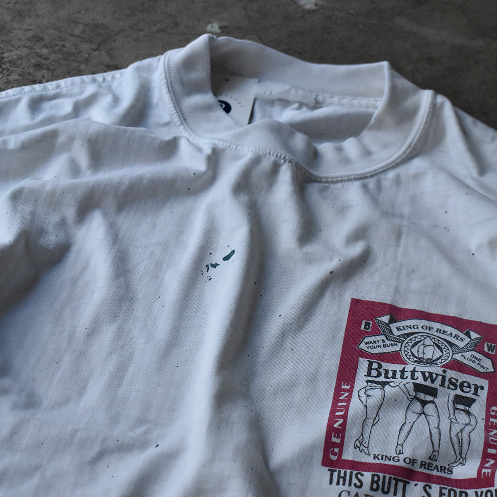 90's ペンキ！ バドワイザーパロディ！“Buttwiser“ Tシャツ 240813H