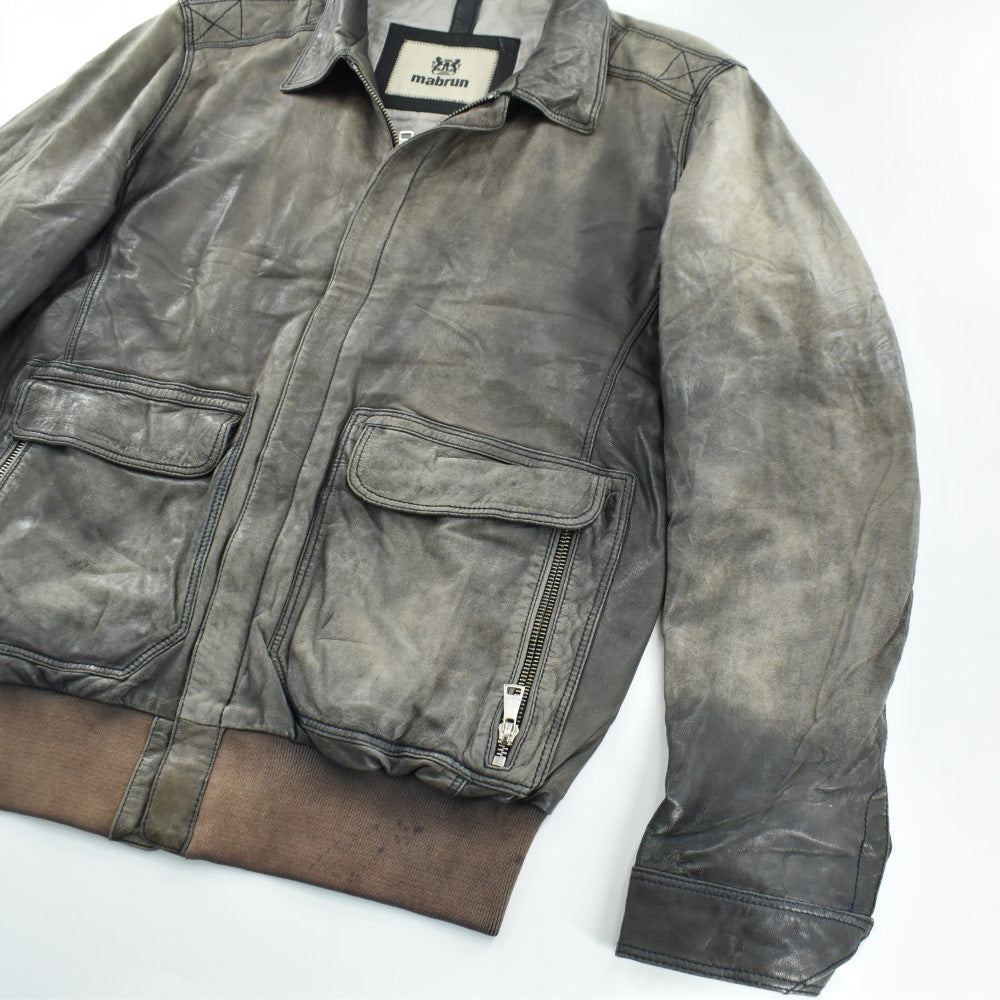 Y2K Mabrun 鬼フェード レザージャケット 260306H