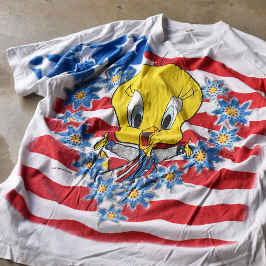 90’s Looney Tunes AOP! “TWEETY” キャラ Tシャツ 240719
