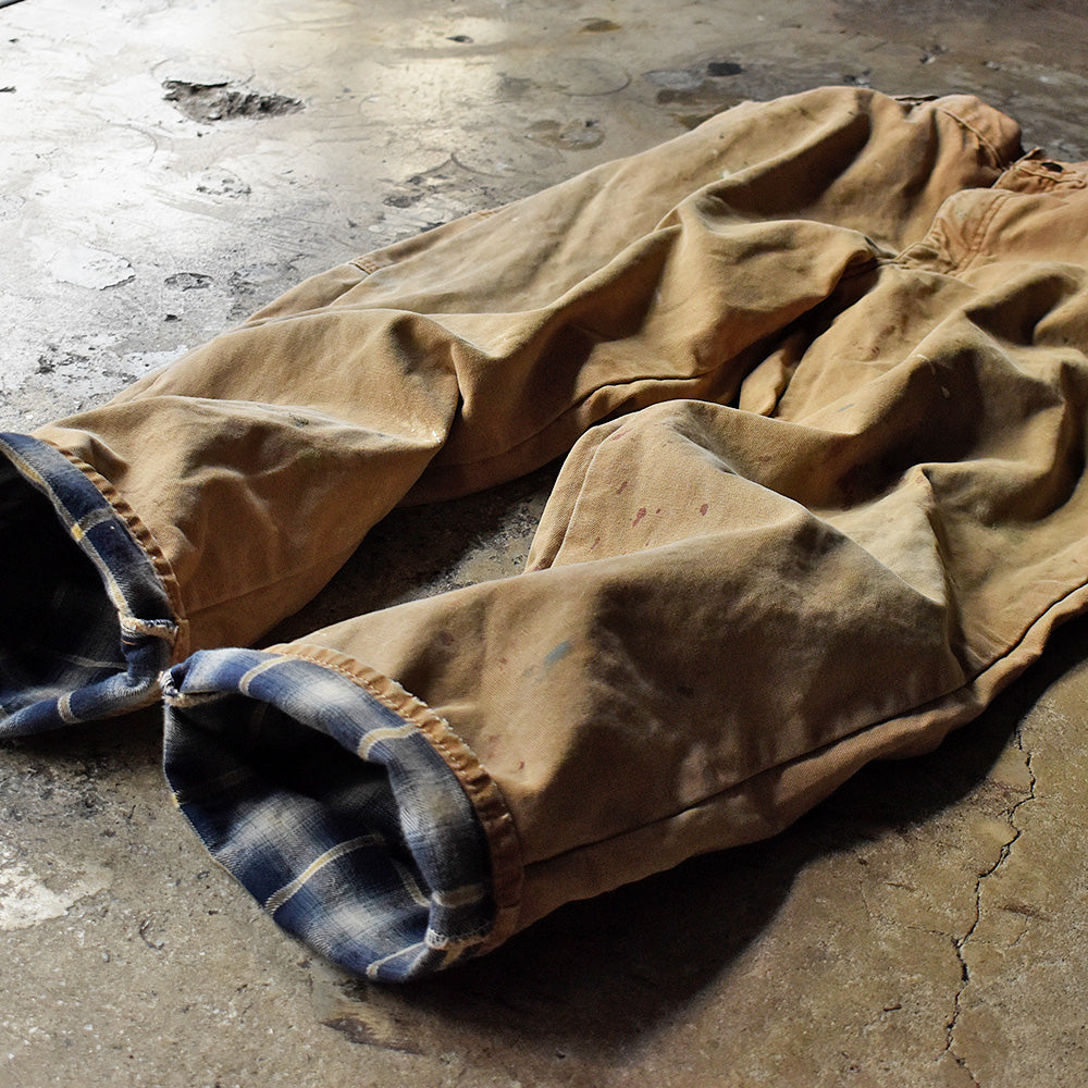 90's Dickies ペンキ！ シャドーチェックライナー ダックパンツ 231227H