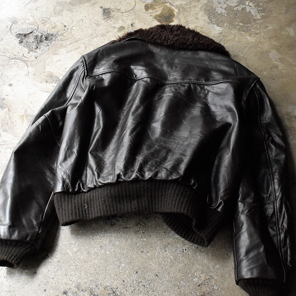 80's AMERICAN EAGLE G-1 type レザー フライトジャケット 241116H