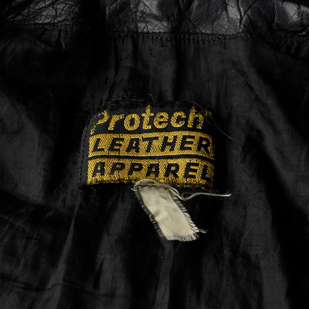 80's～ ハンドペイント！ PROTECH LEATHER APPAREL ライダース レザージャケット 240318H