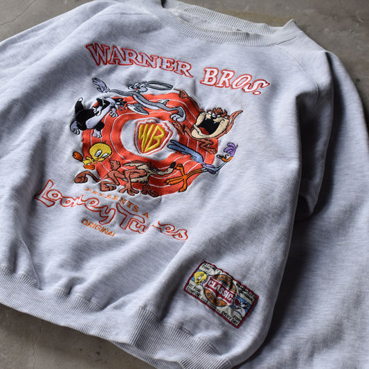 90's Looney Tunes “Warner Bros.ロゴ” 刺繍 スウェット 230924
