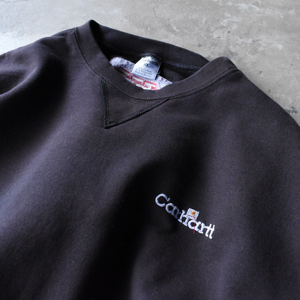 90's Carhartt 刺繍入り クルーネック スウェット 241225