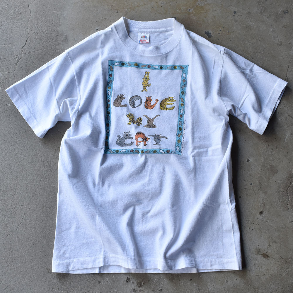 90’s “I LOVE MY CAT” ネコ アニマルプリントTシャツ 231013