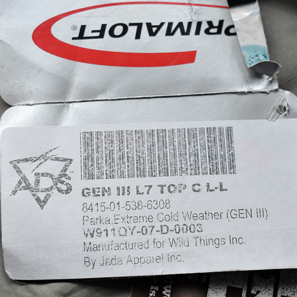 07's デッドストック！ U.S.ARMY ECWCS GEN3 LEVEL7 プリマロフト パーカー 240103H