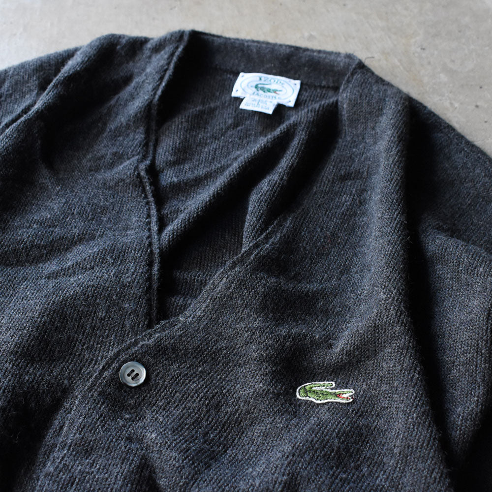 90's IZOD LACOSTE アクリルニット カーディガン USA製 241217