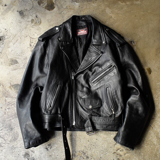 Y2K BAMISH ビッグサイズ(48)! レザー ライダースジャケット 241230H