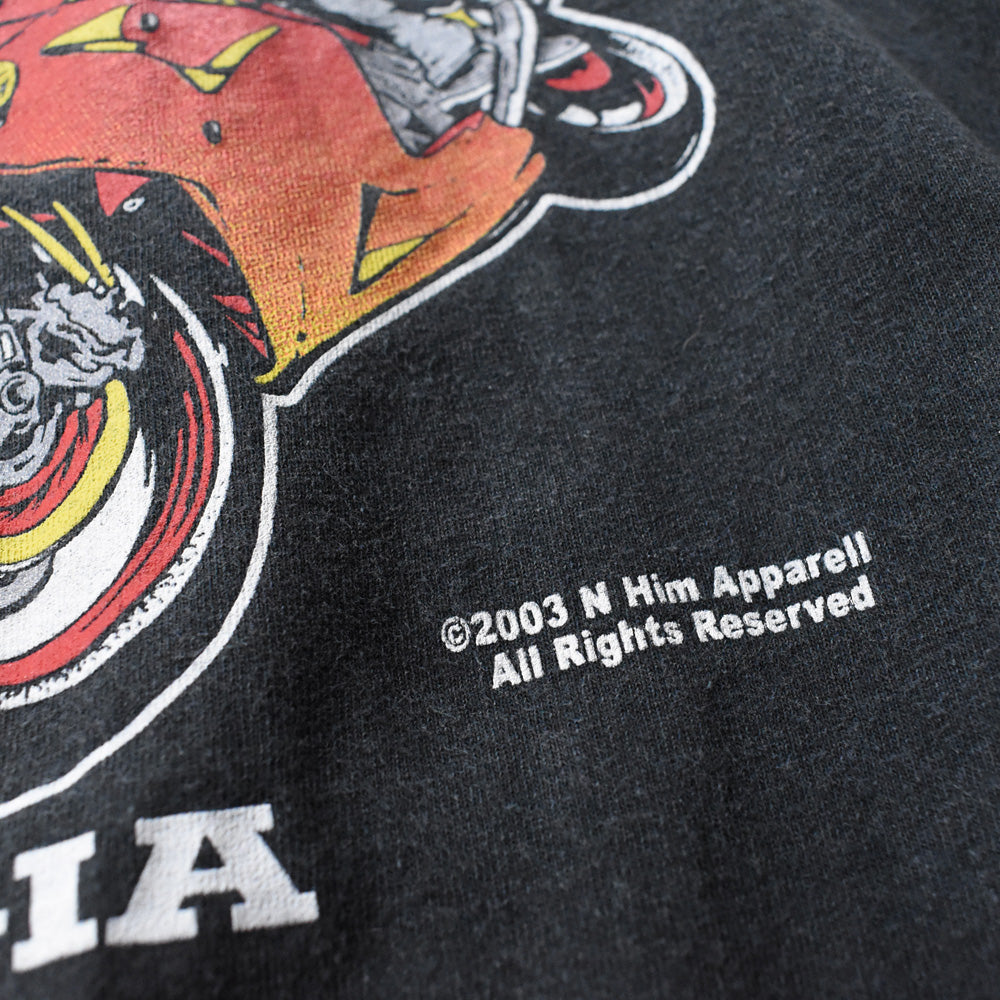 Y2K ”NATIONAL Bikers Round Up” 両面プリント バイク Tシャツ 250609
