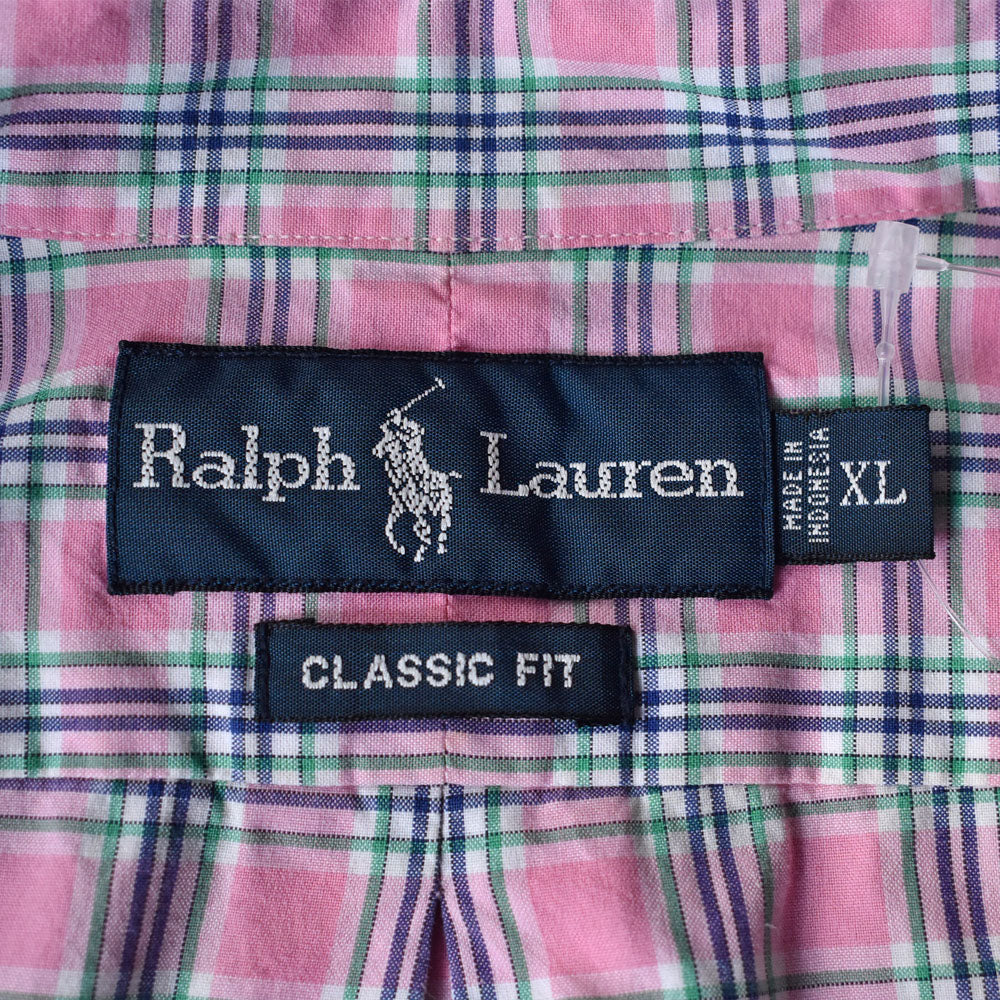 90's Ralph Lauren “CLASSIC FIT” チェック 半袖 ボタンダウンシャツ 240527 S2109