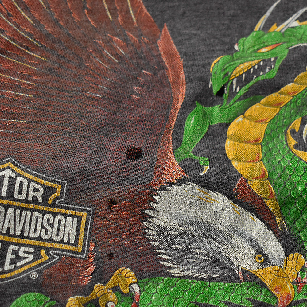 80's Harley-Davidson “イーグル×ドラゴン” バイク Tシャツ 250820H