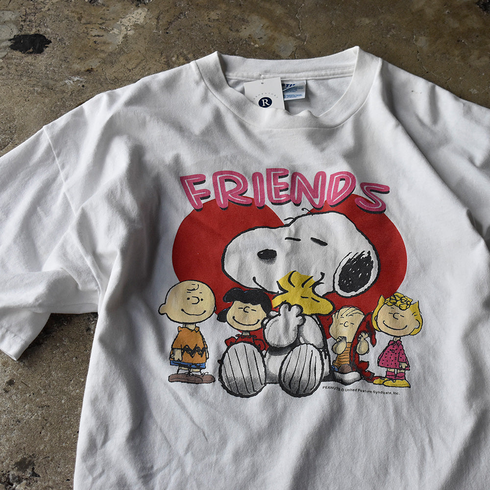 スヌーピー ピーナッツ FRIENDS ハート キャラクターTシャツ 90年代〜2000年代初頭 ヴィンテージ