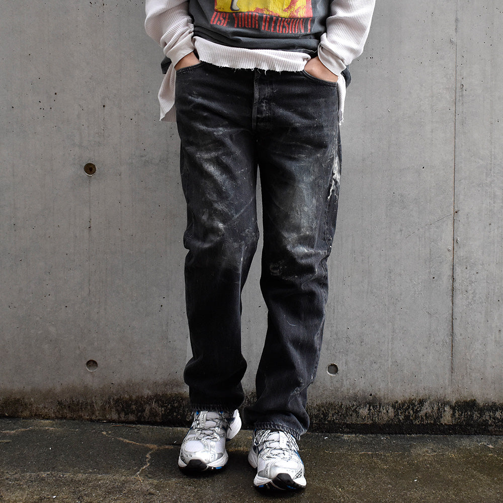 90's ペンキ！ Levi's 501 ブラック デニムパンツ USA製 241120H