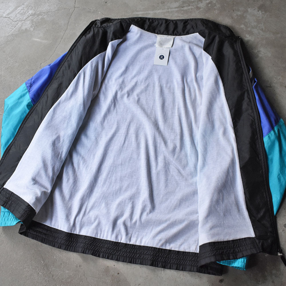 90’s adidas ナイロン トラックジャケット ブラック×ネオングリーン 251010H