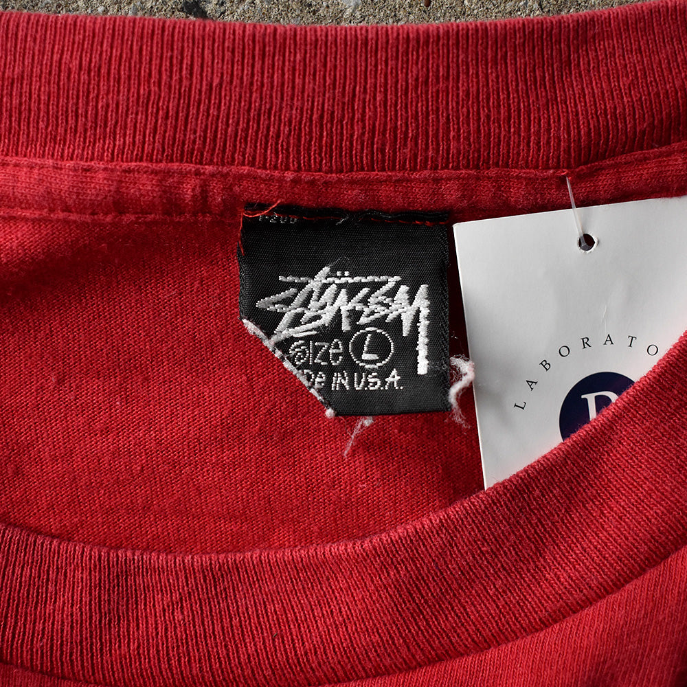 80's Old STUSSY 黒タグ “IRIE ROOTS“ Rasta S Logo ロングスリーブTシャツ USA製 250714H