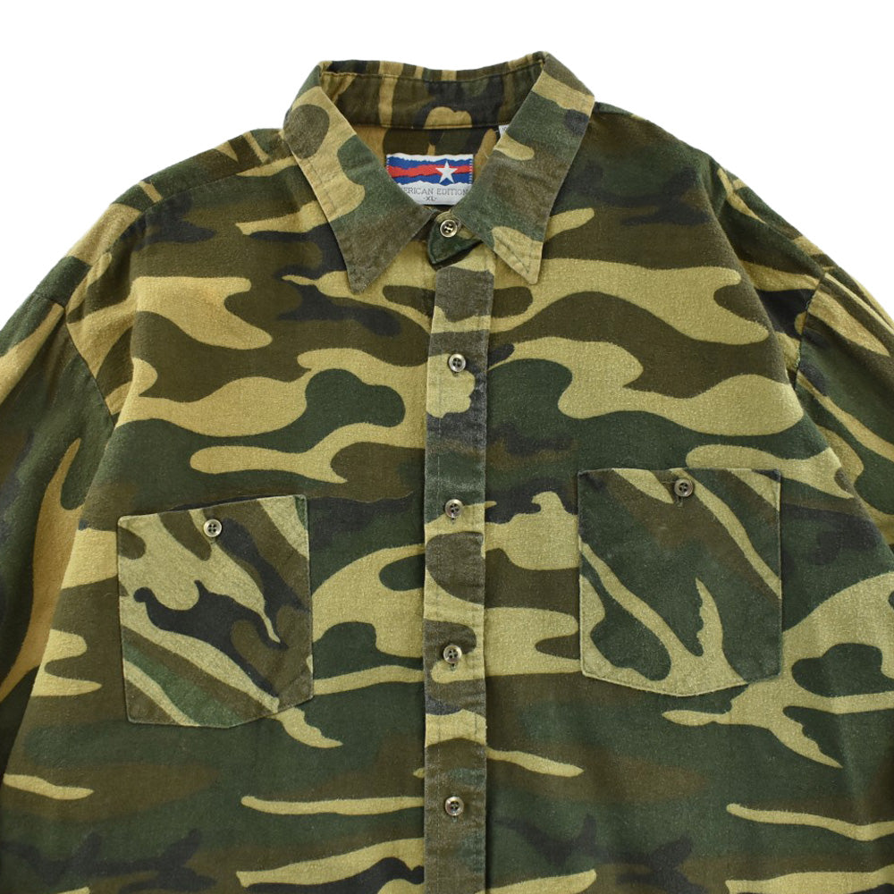 90's AMERICAN EDITION カモフラージュ フランネルシャツ USA製 260424H