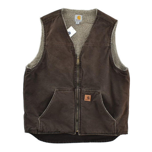 Carhartt カーハート サンドストーンダック ボアベスト ダークブラウン L トール